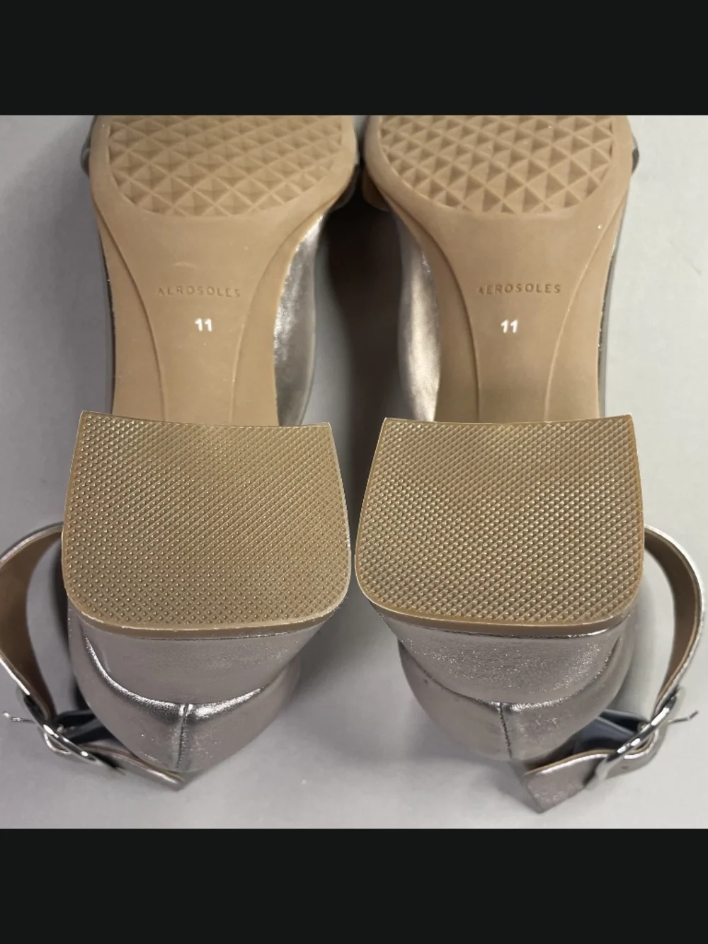 Aerosoles Shoes Womens 11 rose gold leather Eliza heels metallic cocktail